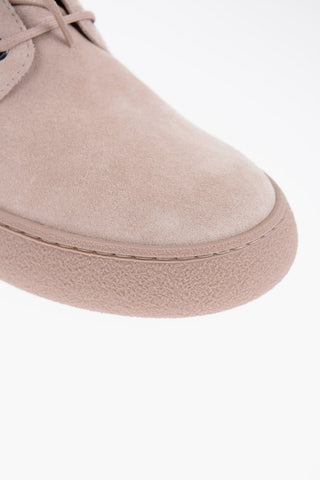 Suede Combat Boots with Side Zip