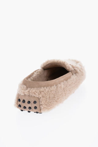 Real Fur Bit Loafers with Golde-Effect Detail