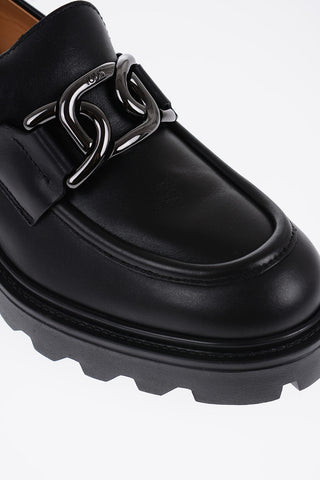 Leather Bit Loafers with Chain 6cm
