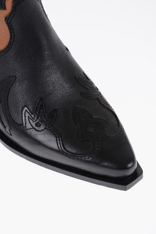 Two-Tone leather Wester Booties with Heel 6cm