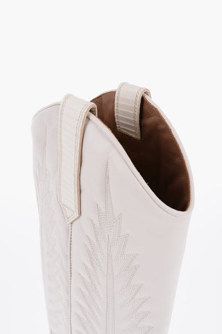 Leather Western Boots with Wooden Heel 8cm