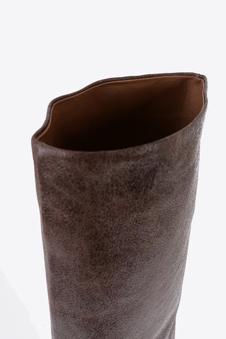 Solid Color Crackle Leather JUDE Boots 11cm