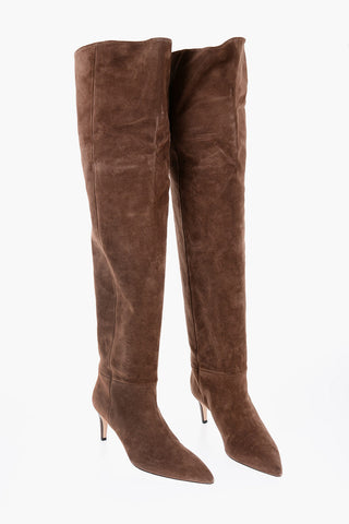 Suede Over the Knee Boots with Point Toe 7cm