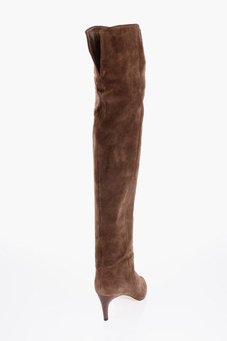 Suede Over the Knee Boots with Point Toe 7cm