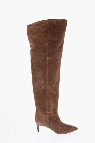 Suede Over the Knee Boots with Point Toe 7cm