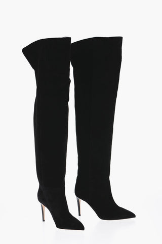 Suede Over the Knee Boots with Point Toe 8,5cm