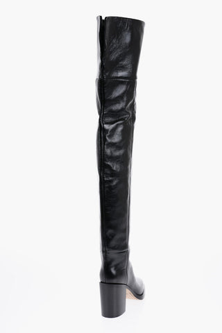 Crinkled Leather OPHELIA Boots with Chunky Heel 9cm