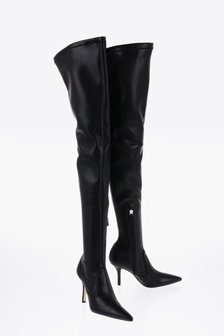 Stivali Slim Fit a Tinta Unita con Tacco 9cm