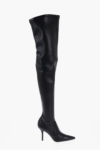 Stivali Slim Fit a Tinta Unita con Tacco 9cm