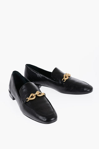 Leather JESSA Bit Loafers with Golden-Effect Horsebite