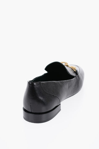 Leather JESSA Bit Loafers with Golden-Effect Horsebite