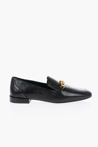 Leather JESSA Bit Loafers with Golden-Effect Horsebite