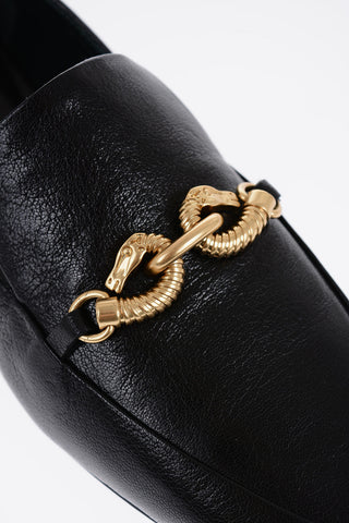 Leather JESSA Bit Loafers with Golden-Effect Horsebite