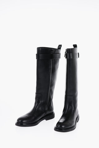 Stivali DOUBLE T UTILITY In Pelle a Tinta unita