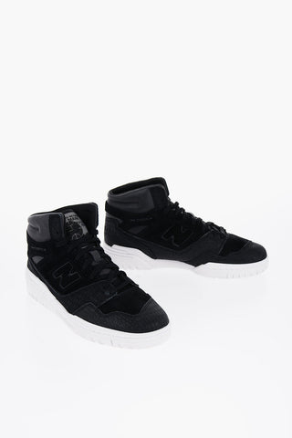 JUNYA WATAMABE MAN Leather High Top Sneakers with Contrast Sole
