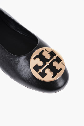 Leather CLAIRE Ballet flats with Golden-Effect Monogram