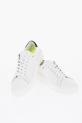 Leather Low-Top Sneakers with Contrast Detail