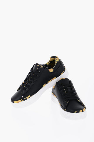 COUTURE JEANS Leather Printed Low-Top Sneakers