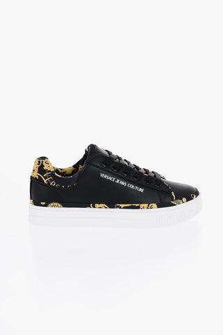 COUTURE JEANS Leather Printed Low-Top Sneakers