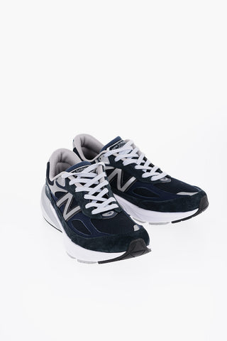 Suede and Mesh Low-Top Sneakers