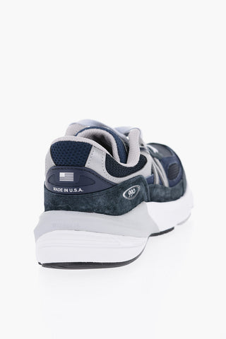 Suede and Mesh Low-Top Sneakers