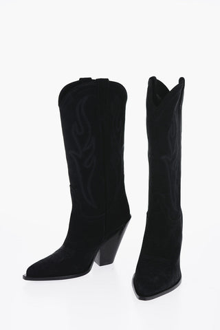 Suede Western Boots with Heel 11,5cm