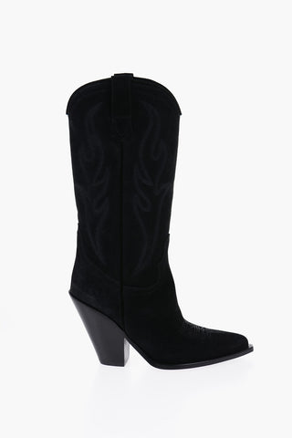 Suede Western Boots with Heel 11,5cm