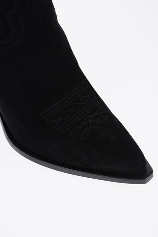 Suede Western Boots with Heel 11,5cm