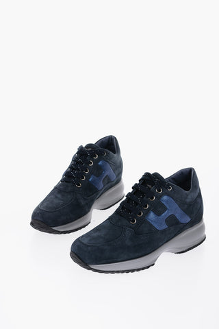 Suede INTERACTIVE Low-Top Sneakers with Tone sur Tone Monogram