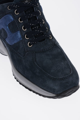 Suede INTERACTIVE Low-Top Sneakers with Tone sur Tone Monogram
