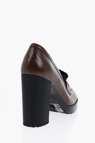 Decollete' in Pelle con Horsebite Dorato 11cm