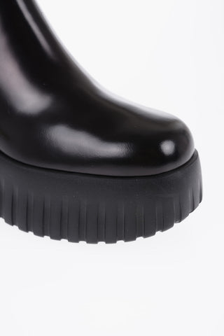Leather Chelsea Booties with Heel 8cm