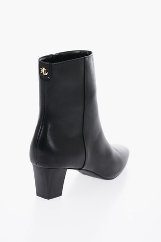 LAUREN Solid Color Leather WILLA-BO Ankle Boots 5cm