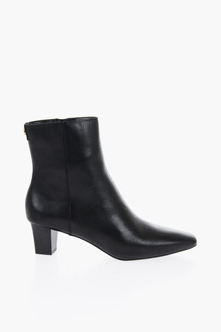 LAUREN Solid Color Leather WILLA-BO Ankle Boots 5cm