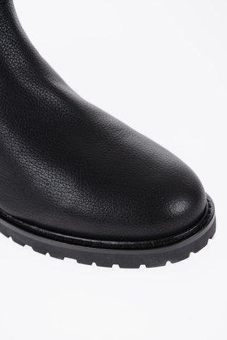 LAUREN Textured Leather HALLEE Boots with Zip