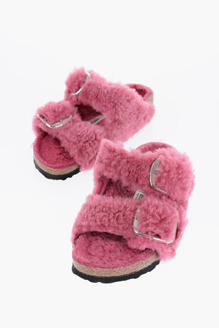 Fur ARIZONA Sandals with Double Buckle