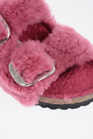 Fur ARIZONA Sandals with Double Buckle