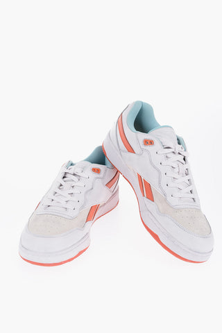 Low-top Leather Sneakers BB4000 Solid-Color with Contrasting Interior