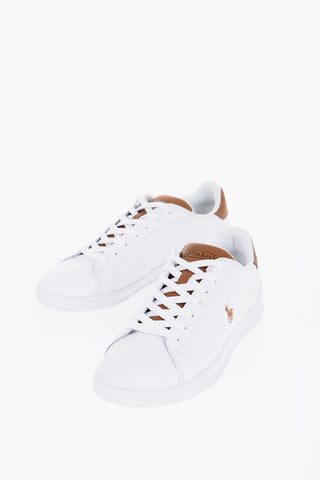 Leather Low-Top Sneakers with Contrast Details