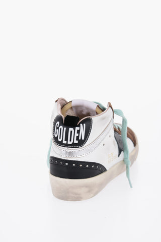 Vintage Effect Leather High Top Sneakers