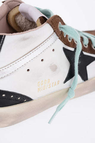 Vintage Effect Leather High Top Sneakers