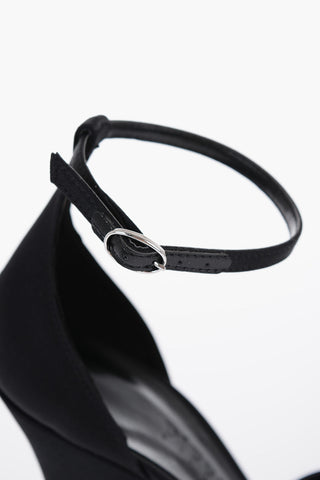 Satin ROSALIA Ankle Strap Sandals with Jewels Embellished 17cm