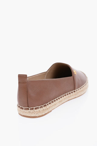 LAUREN Textured Leather CAMERYN Loafers with Raffia Sole