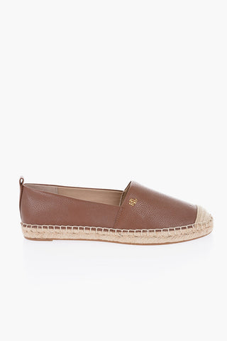 LAUREN Textured Leather CAMERYN Loafers with Raffia Sole