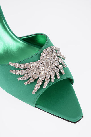 Sabot LOTTA in Satin Con Abbellimento Gioielli 9cm