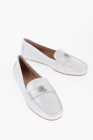 LAUREN Metallic Leather BARNSBURY Loafers with Monogram