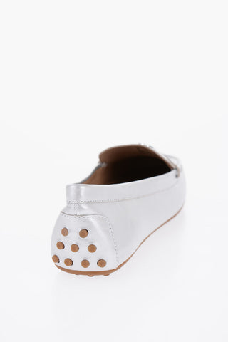 LAUREN Metallic Leather BARNSBURY Loafers with Monogram