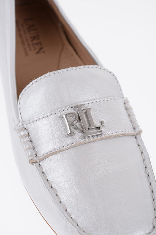 LAUREN Metallic Leather BARNSBURY Loafers with Monogram