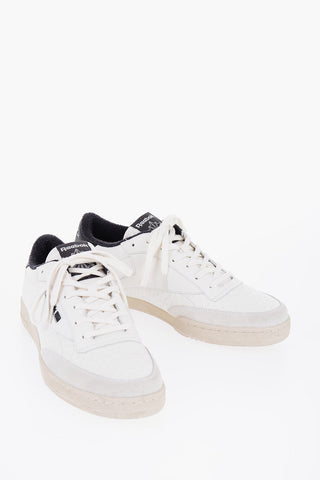 Suede and Fabric CLUB C Low-Top Sneakers with Contrast Detail
