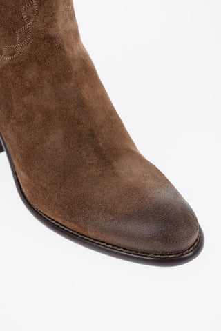 Suede Western Boots with Heel 9cm